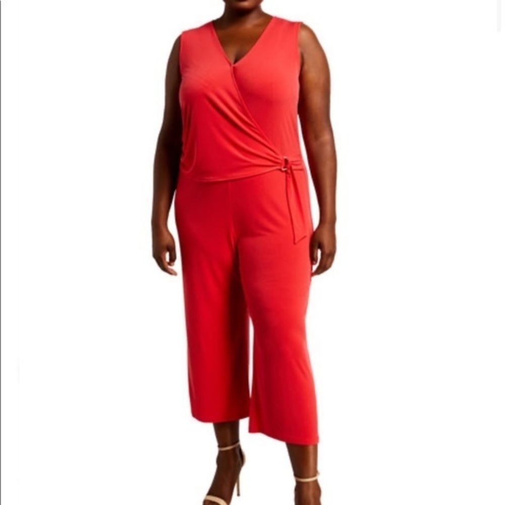 MICHAEL MICHAEL Kors wrap front jersey jumpsuit, Sz. 1X
